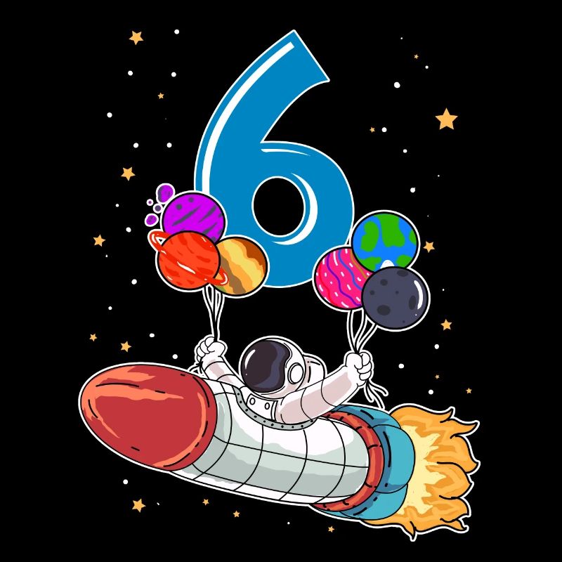 Astronaut 6 Years Space Rocket 6th Birthday