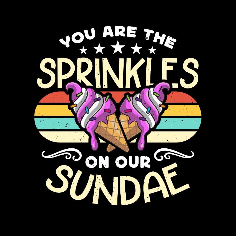 Crème glacée vous êtes les sprinkles rétro glace sucrée