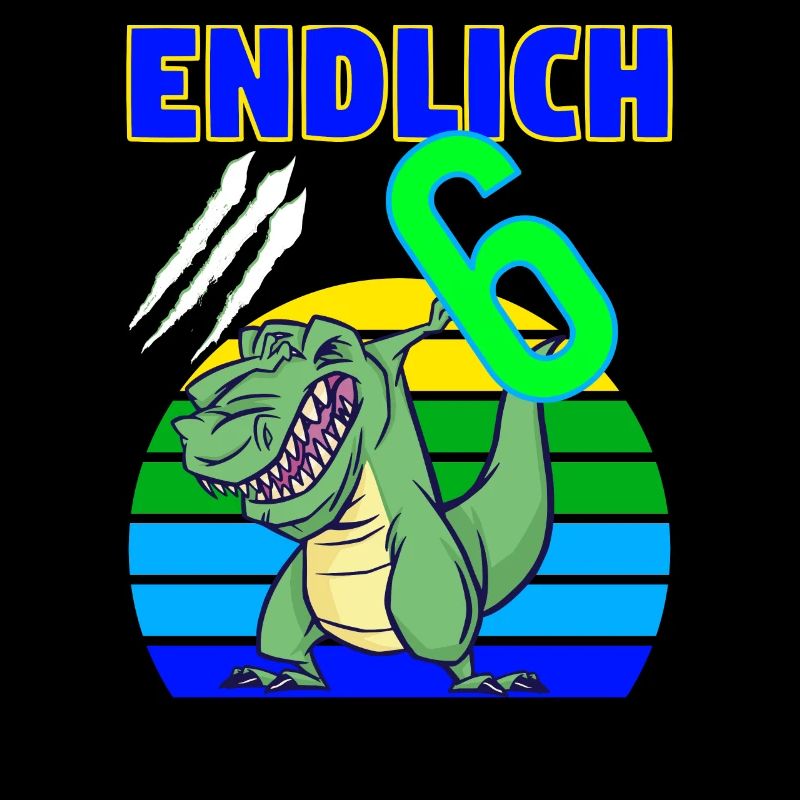 6 Geburtstag Dino Dinosaurier Trex 6 Jahre Junge
