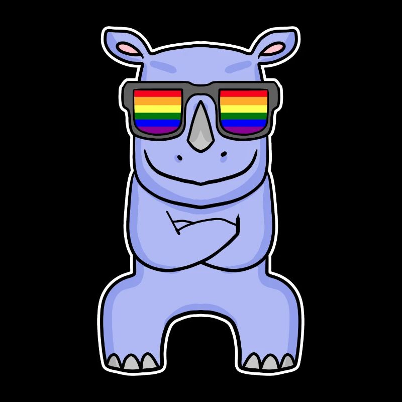 Regenbogen - Nashorn mit Brille