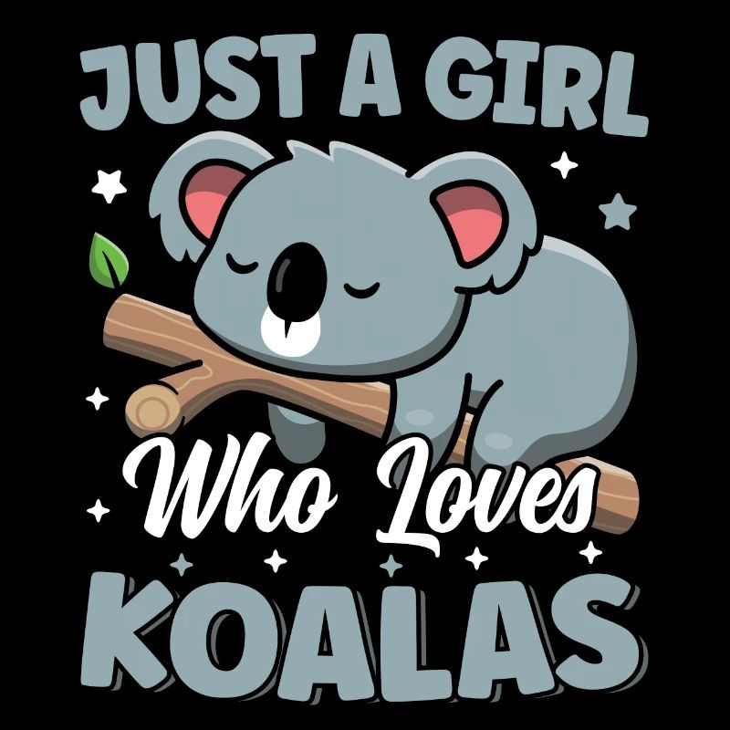 Nur ein Mädchen, das Koalas liebt Cute Sleeping Kawaii