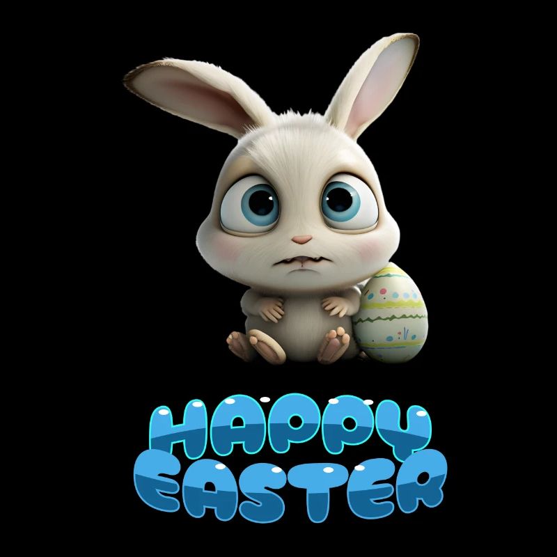 Drôle mignon joyeux lapin de Pâques