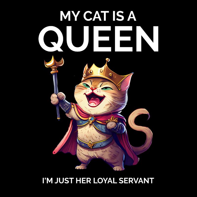 Mon chat est un chat de dessin animé Queen qui rit