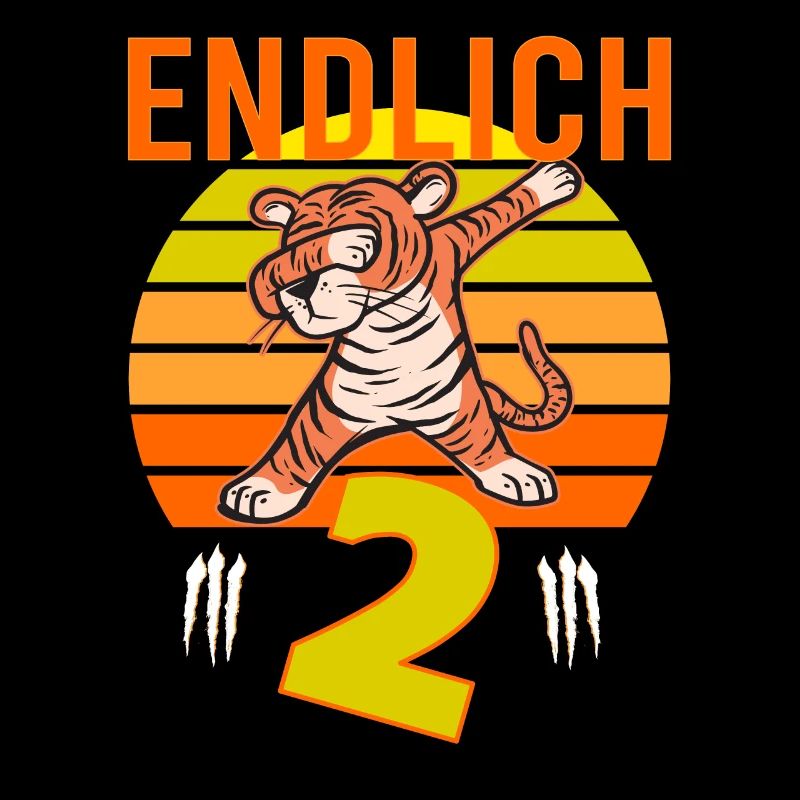 2 Geburtstag Löwe Tiger witzig 2 Jahre Junge