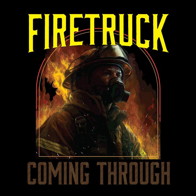 Firetruck Coming Through Fireman Firefighting