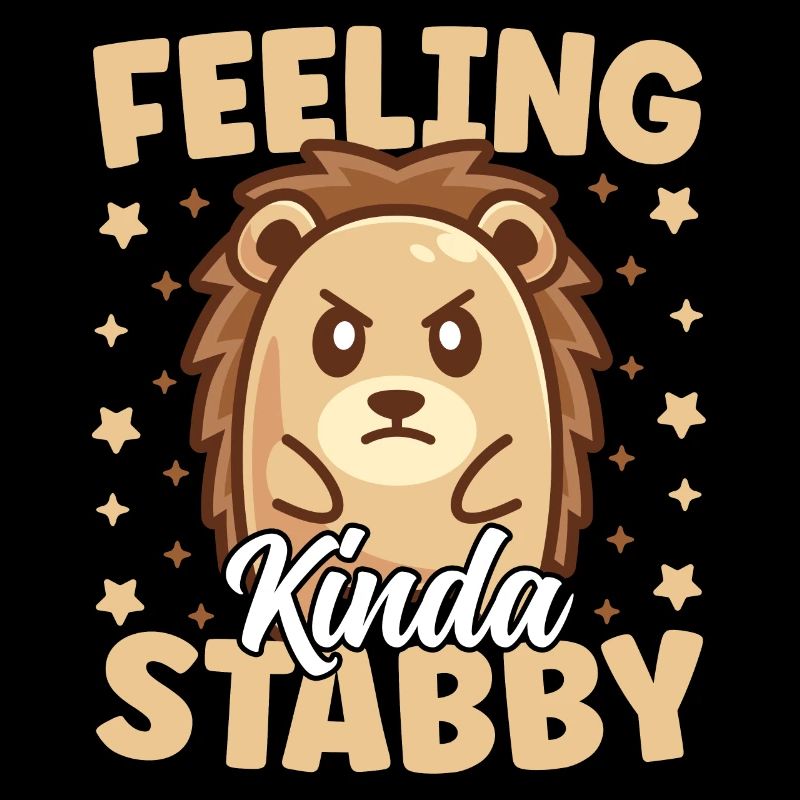 Mignon hérisson se sentant un peu poignardé drôle