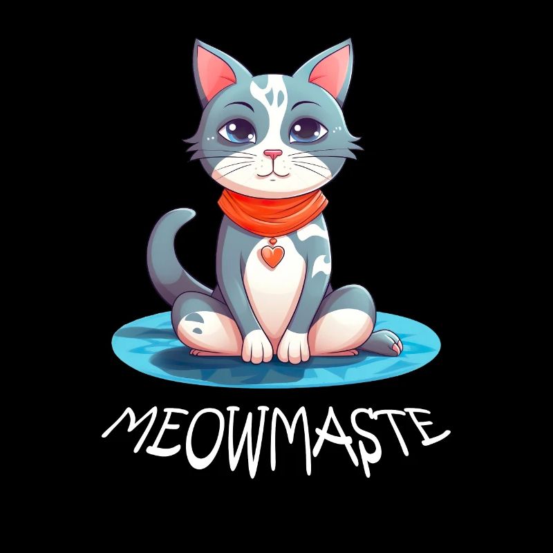 Meowmaste - Yoga Katze in Lotus Pose