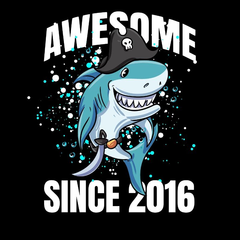 Awesome Since 2016 - 7th Shark Birthday