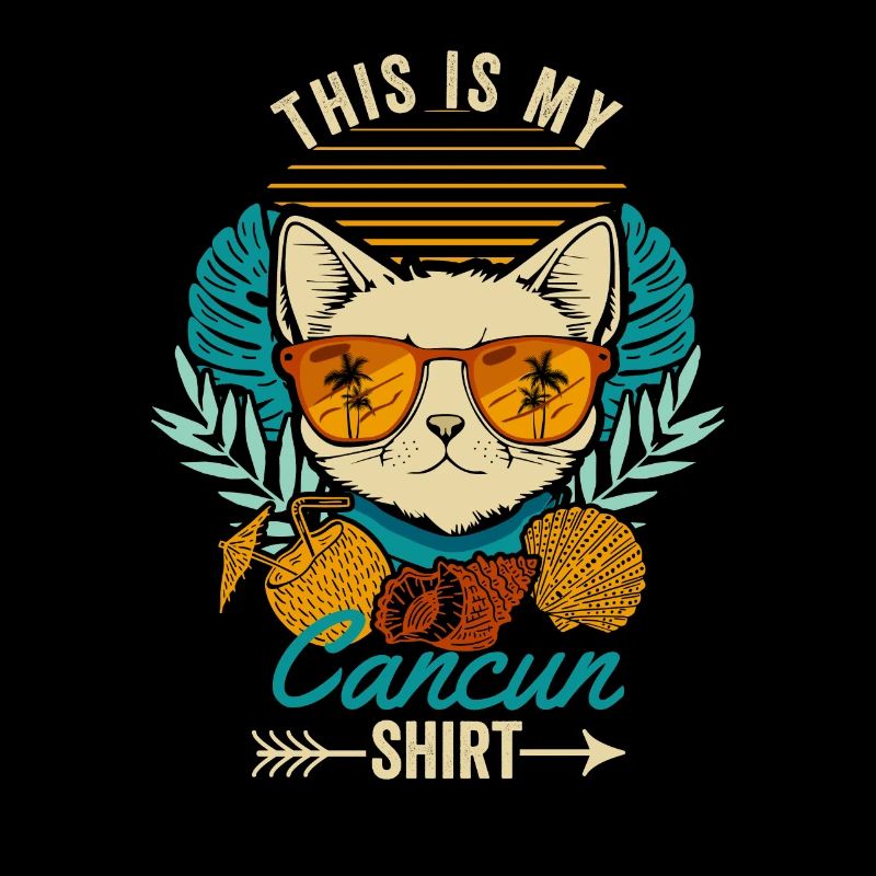 This is my Cancun Shirt Retro Cat Mexico Summer