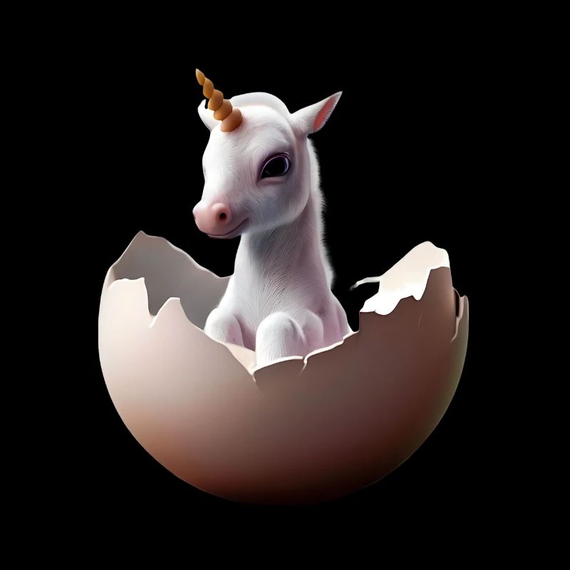 Bébé licorne à couver