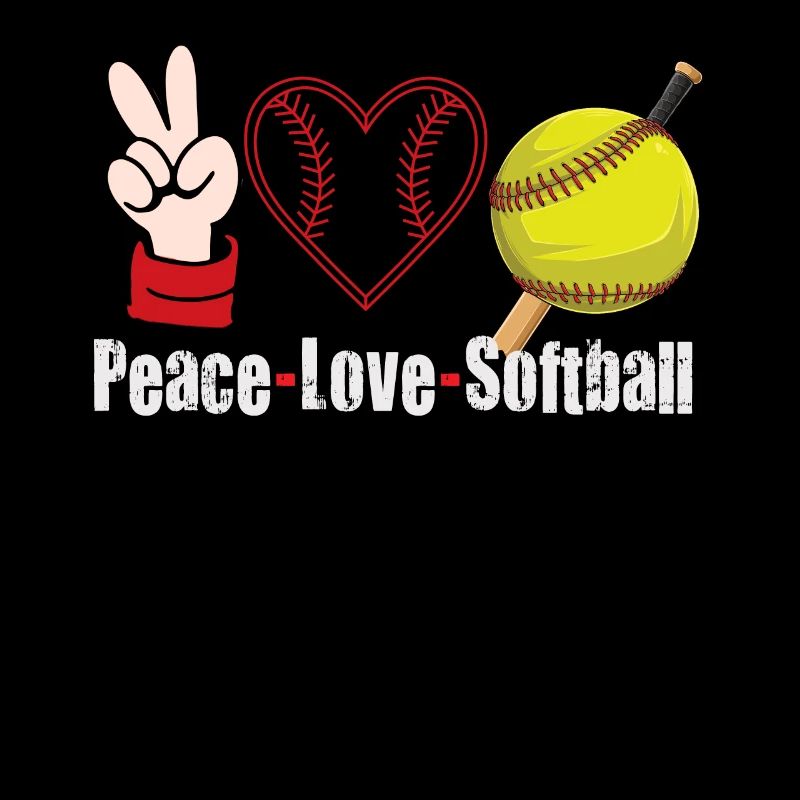 Mädchen Frieden Liebe Softball