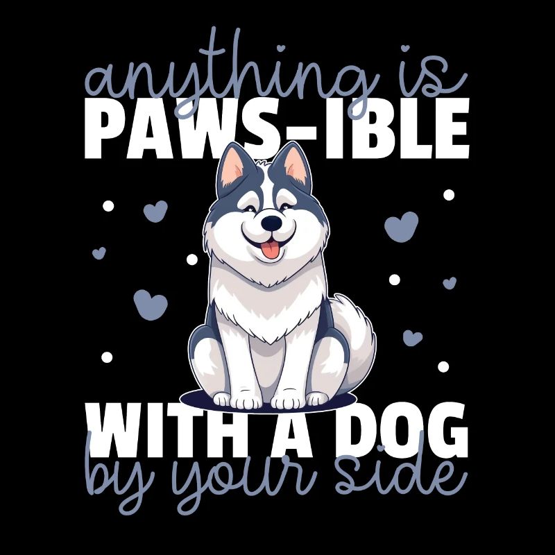 Chiens jeu de mots mignon husky