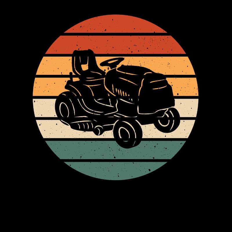 Conception de tondeuse de tracteur rétro