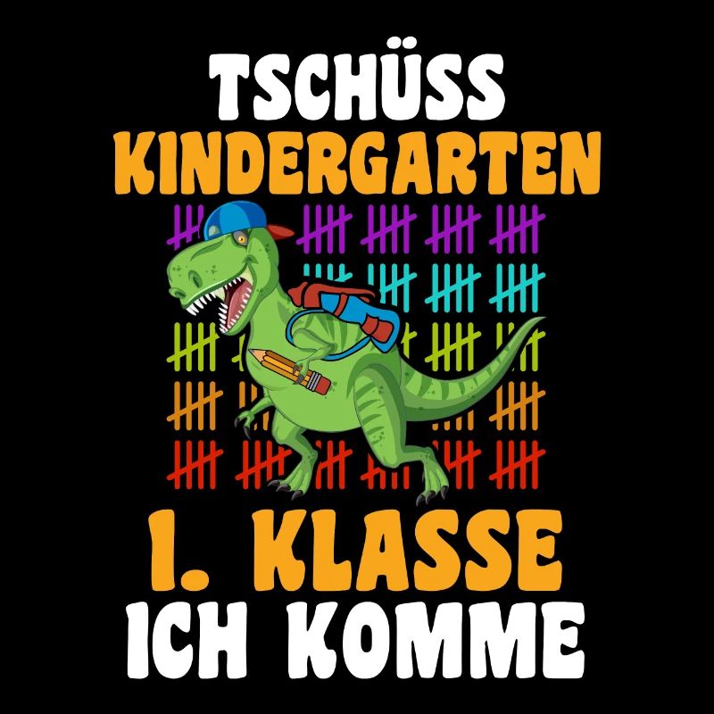 Schulkind Erste Klasse Schulbeginn Dinosaurier Ein
