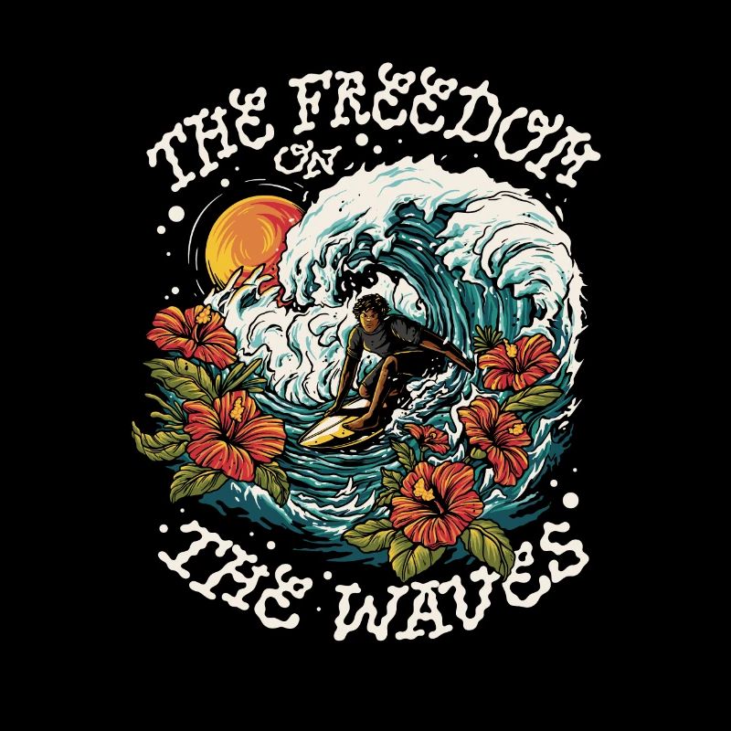 Surf sur les vagues tropicales
