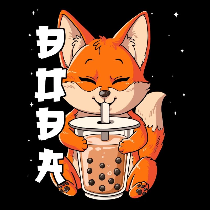 Boba Tea Fox Bubble Tea