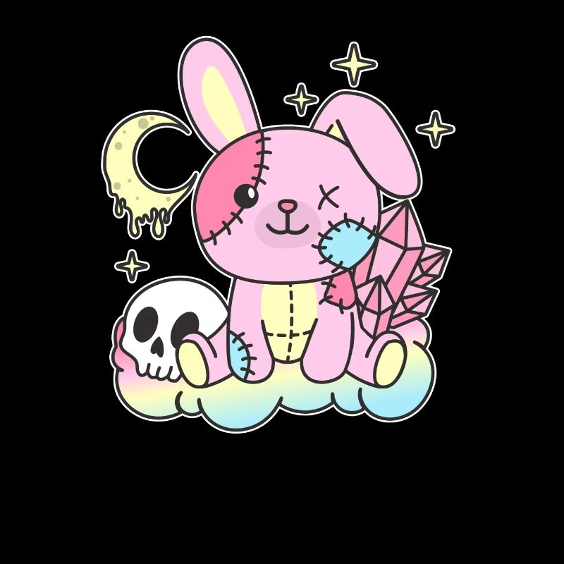Kawaii Gothic Bunny Pastel Colors Gothic Goth Bunny