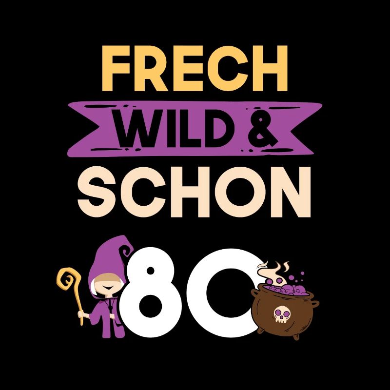 Geschenk 80 Jahre Geburtstag Halloween Hexe