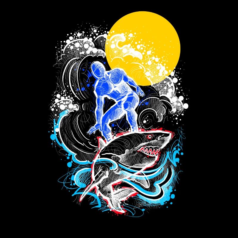 Surfer Hai Surfen Stand up Paddle