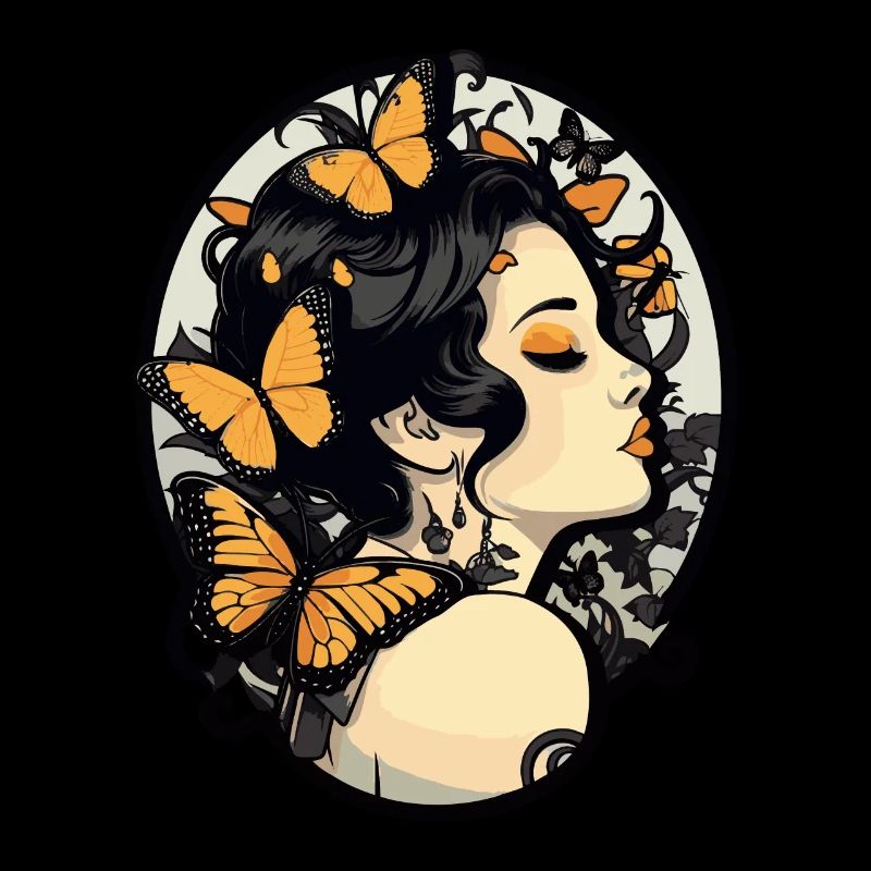 Gothic Mädchen mit Schmetterlingen: Goth Ästhetik