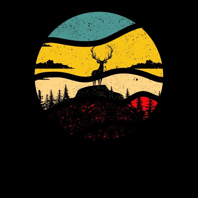 American Elk Hunter Retro Vintage Sun Bow