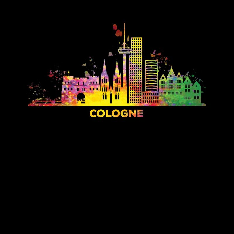 Cologne Skyline Paysage urbain coloré Cologne