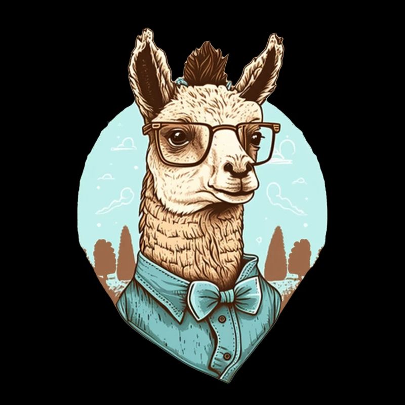 Nerdiges Lama mit Brille und Hemd
