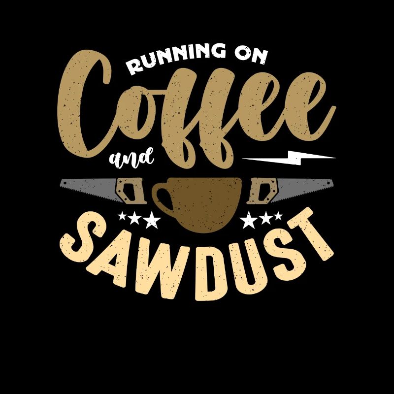 Charpentier courant sur le café et la sciure de bois Charpenterie