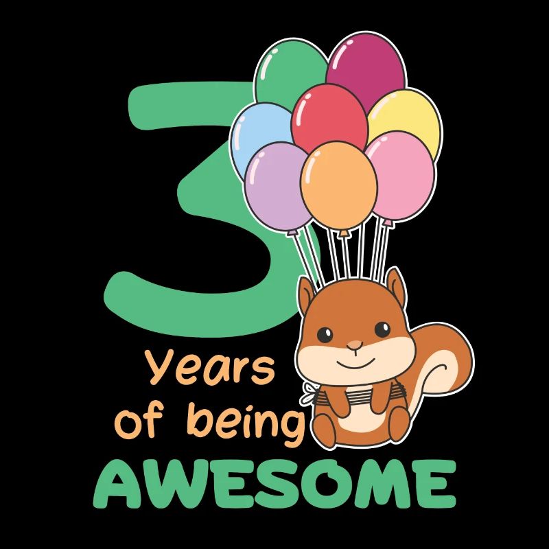 Squirrel for 3rd birthday children three years
