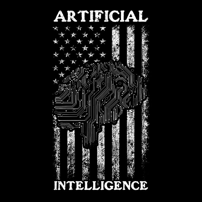Artificial Intelligence US Flag - AI Robotics