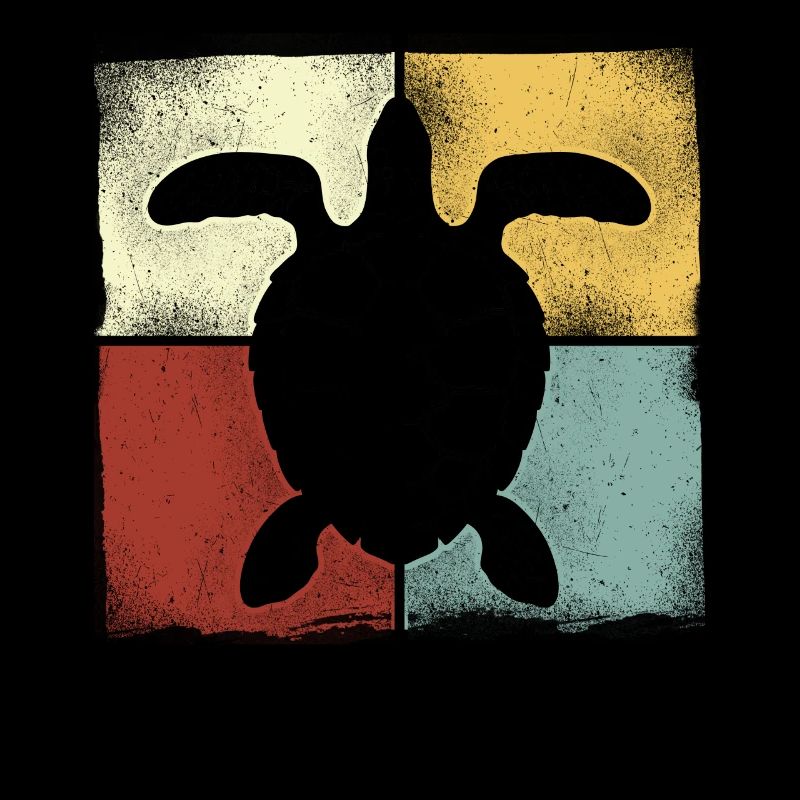 Sea Turtle Tortoise Retro Vintage