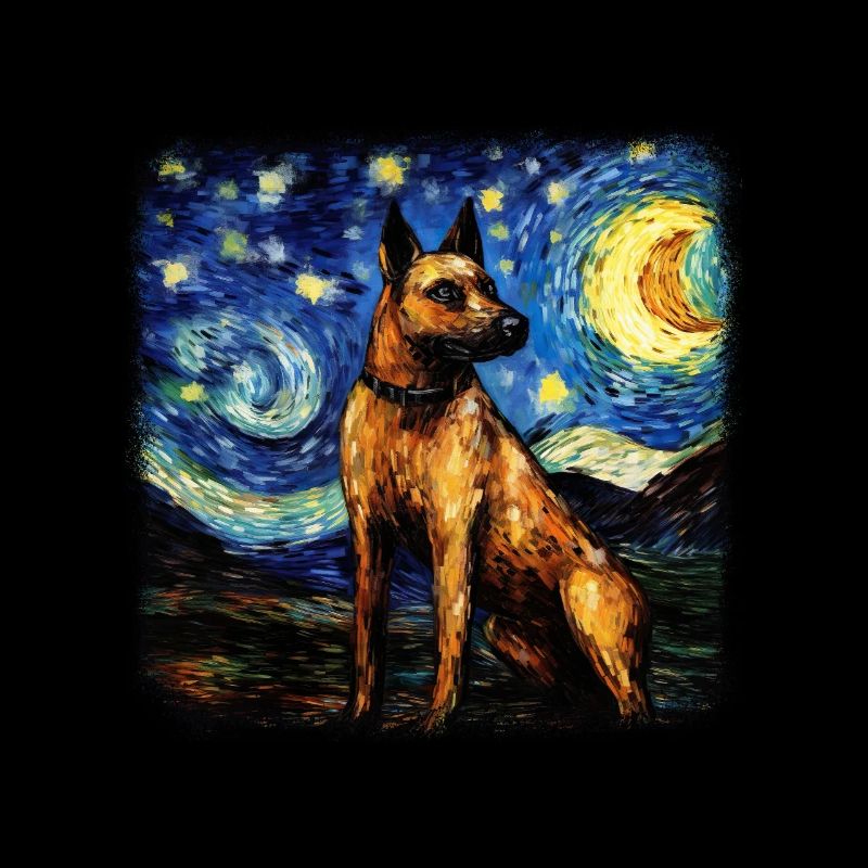 Belgian Malinois Van gogh starry night