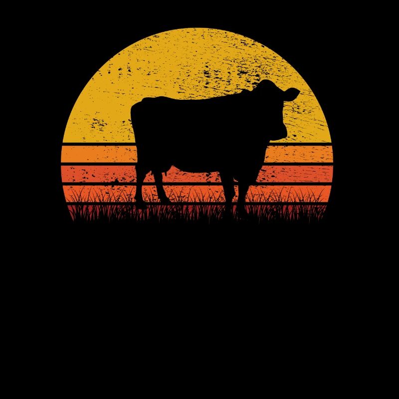 Cow Animal Farmer Moo Retro Farm Gift