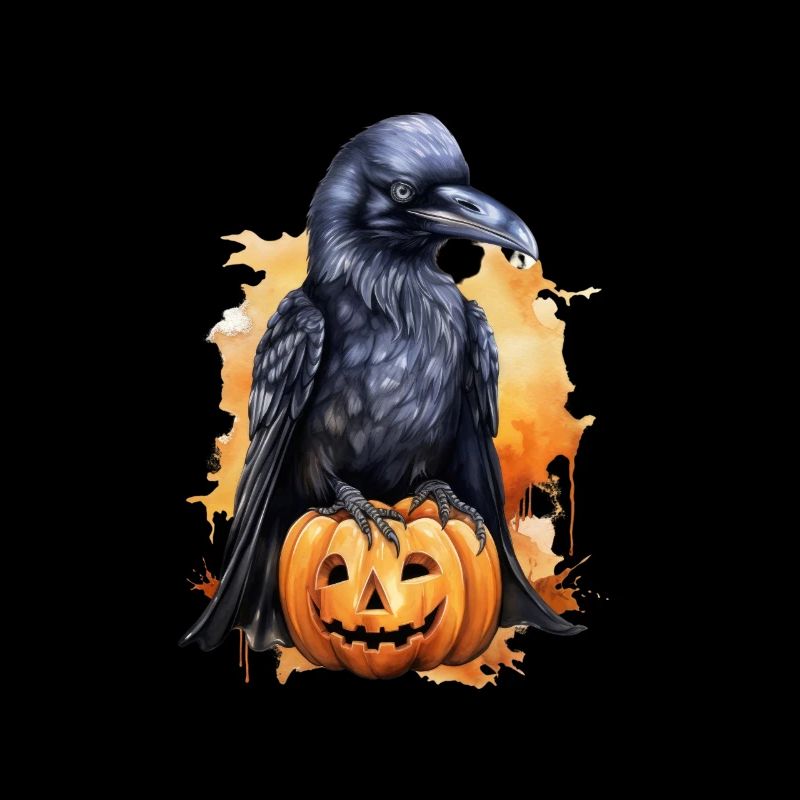 Halloween Pumpkin Raven
