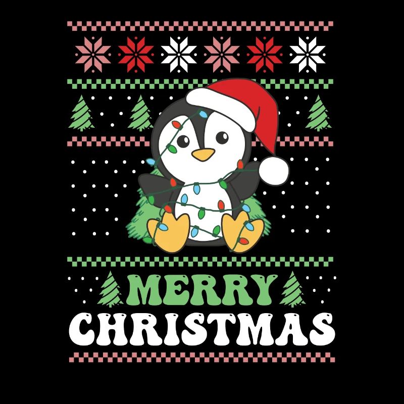 Joyeux Noël rétro moche pingouin de Noël