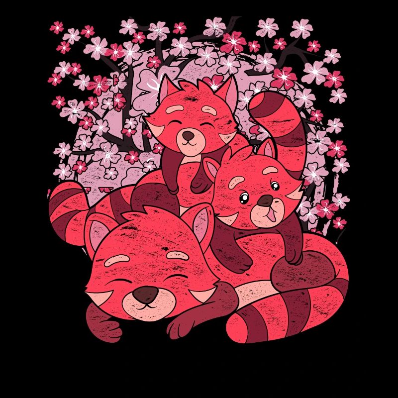 Kirschblüten Zoo Tier Geschenk Sakura Roter Panda