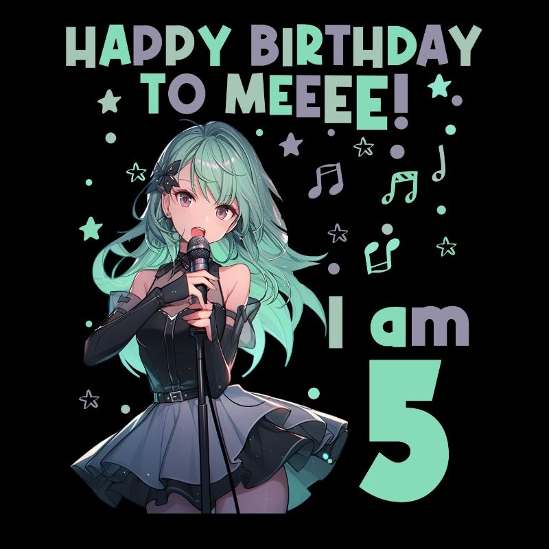 Anime Mandga K-Pop KPop Mädchen 5. Geburtstag