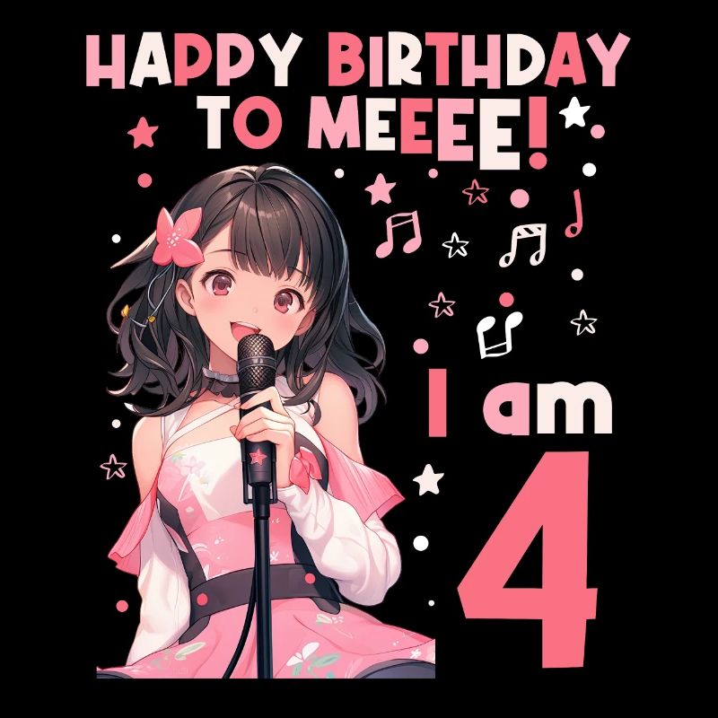 Anime Mandga K-Pop KPop Mädchen 4. Geburtstag
