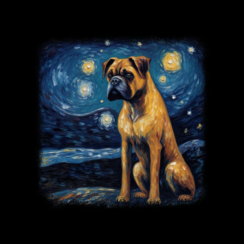 Boxer Van gogh starry night