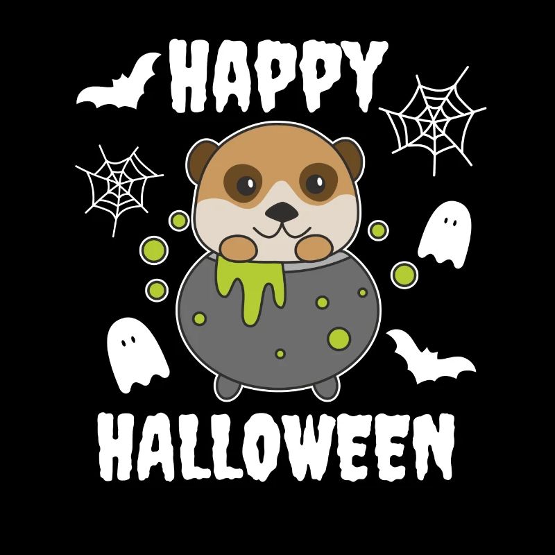 Suricate Joyeuse chauve-souris de chaudron d’Halloween