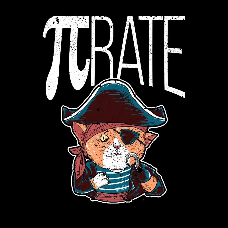 Funny Pi Day Math Science Cat Pirate