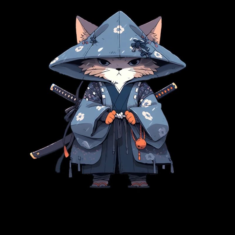 Asia Cat Japanese Samurai Samurai