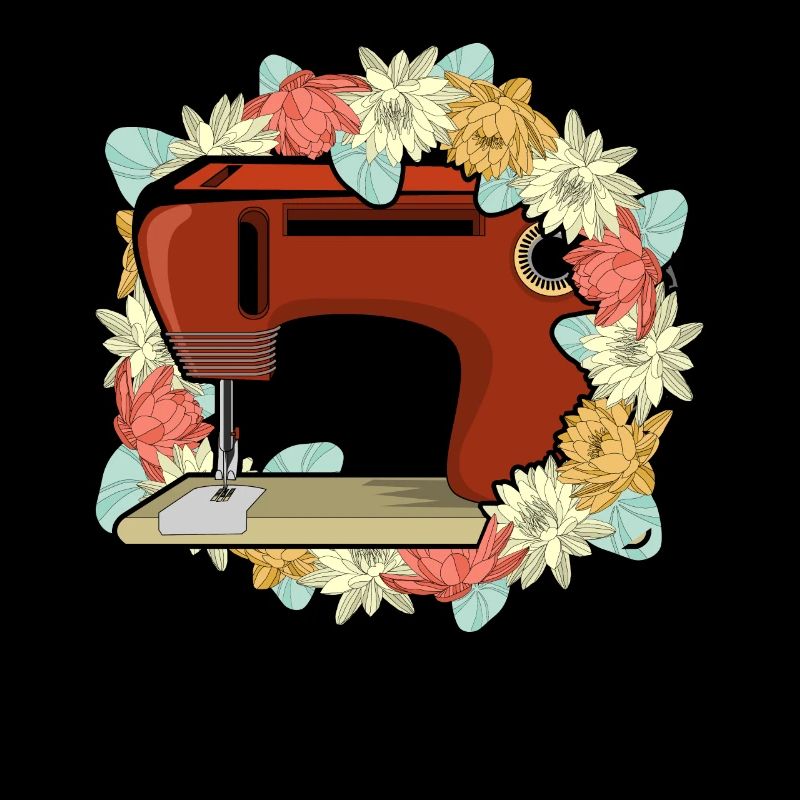 Fleurs Fleurs Couturière Machine à coudre Cadeau Coudre