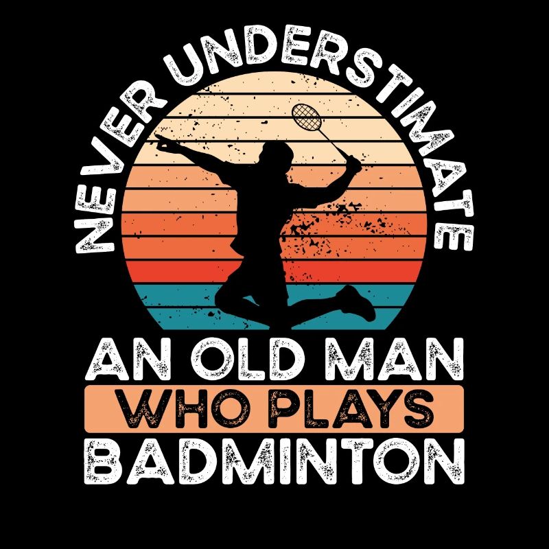 Old man playing badminton