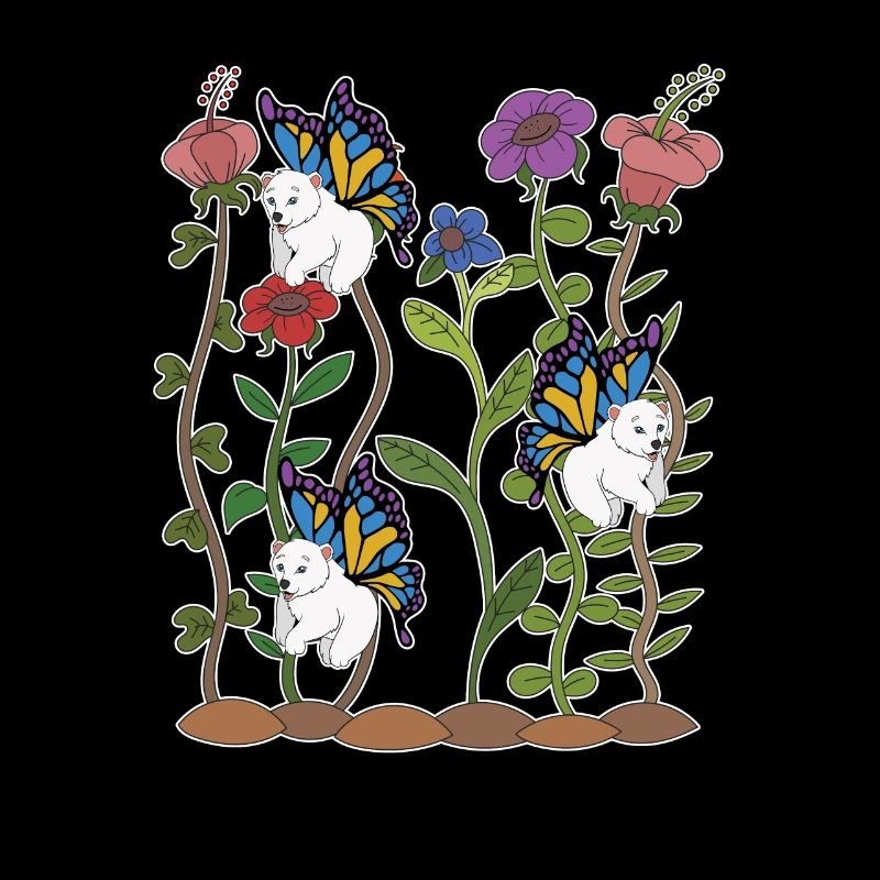 Arktis Tier Geschenk Süßes Schmetterling Eisbär