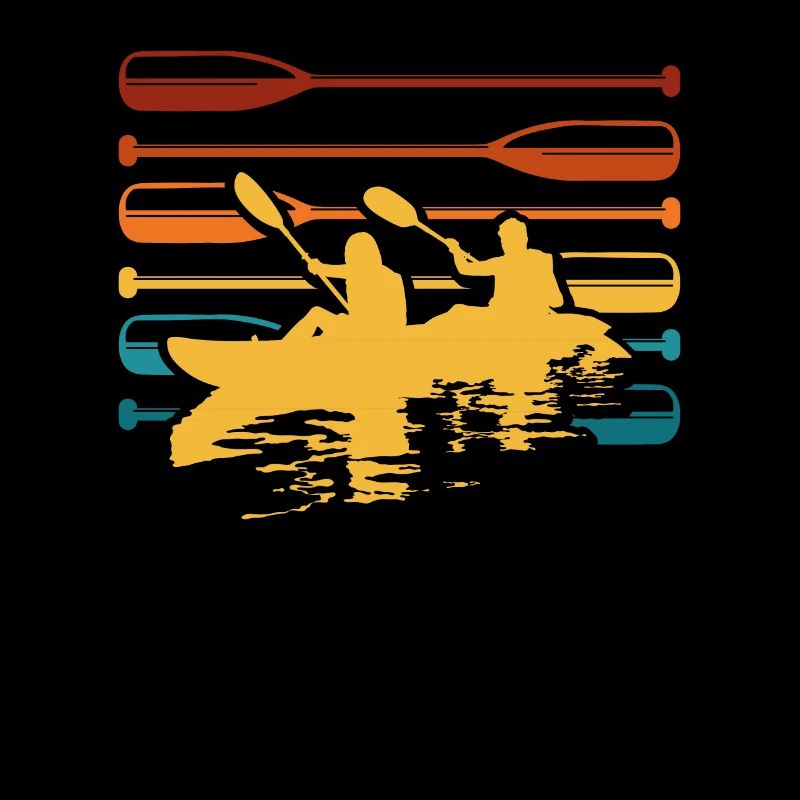 Équipe jaune d’aviron en canoë