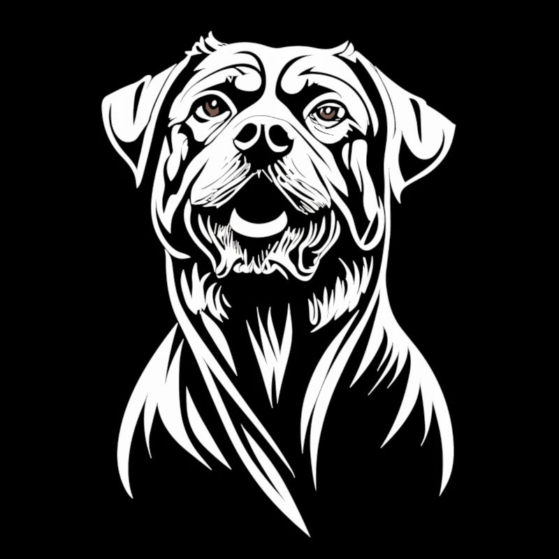 Force douce: Rottweiler en blanc pur