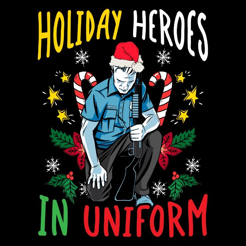 Feiertagshelden in Uniform Weihnachtsmann Polizei