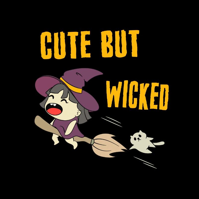 Mignon mais maléfique Drôle Chibi Sorcière Halloween