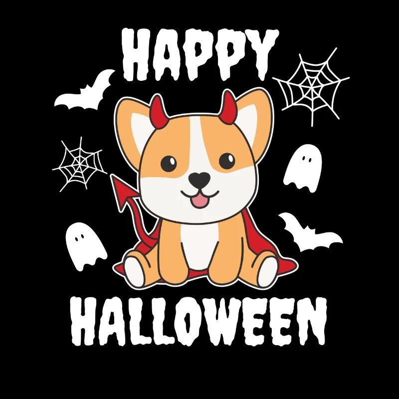 Corgi Happy Halloween Devil Costume